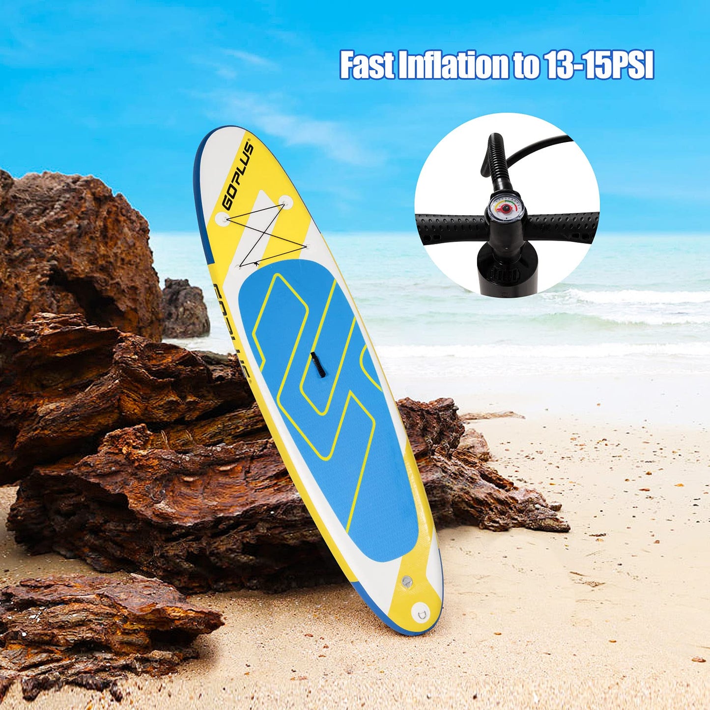 11FT Inflatable Stand Up Paddle Board with Hand Pump