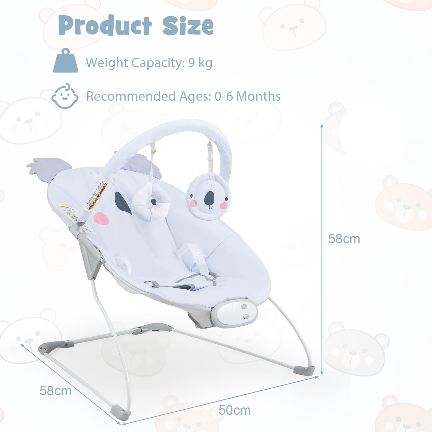 Infants Rocker Seat with Detachable Toy Bar