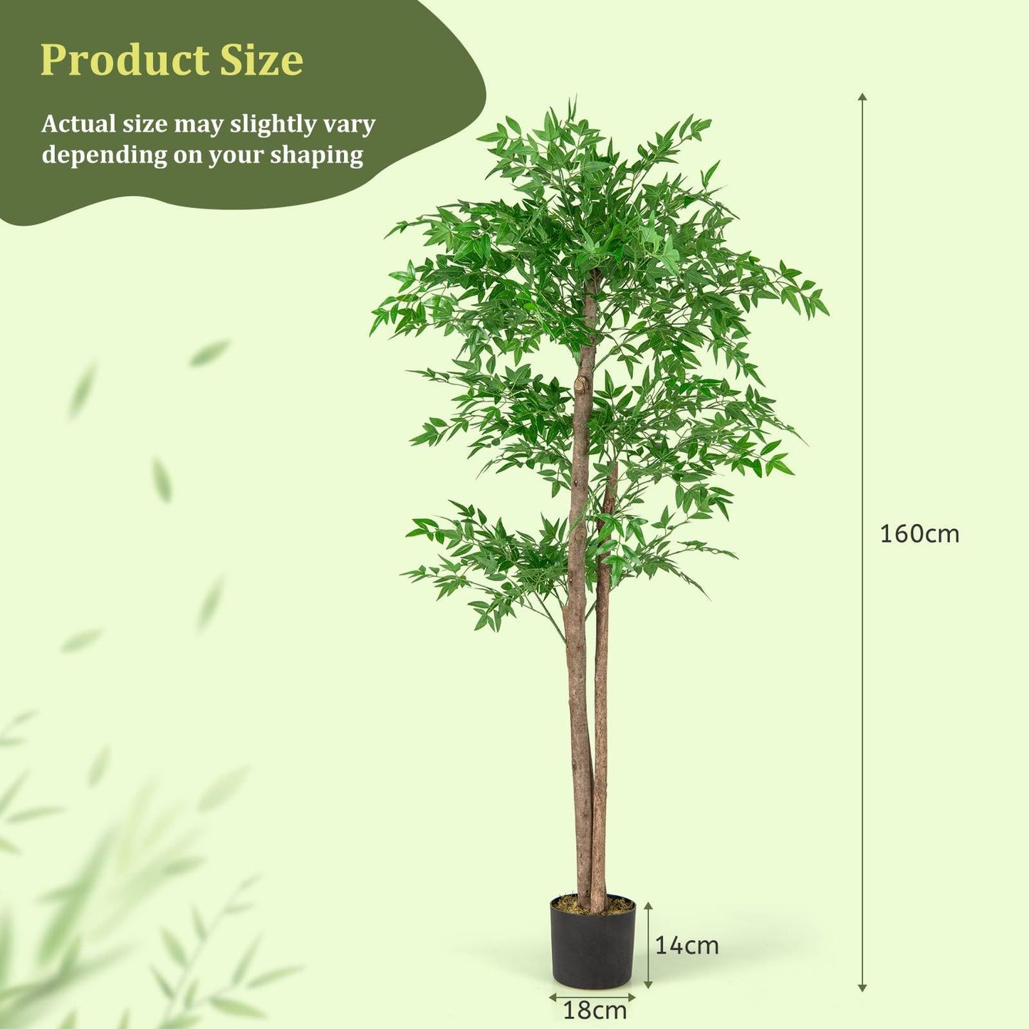 Artificial Bamboo Tree Faux Bamboo Plant with 1020 Leaves