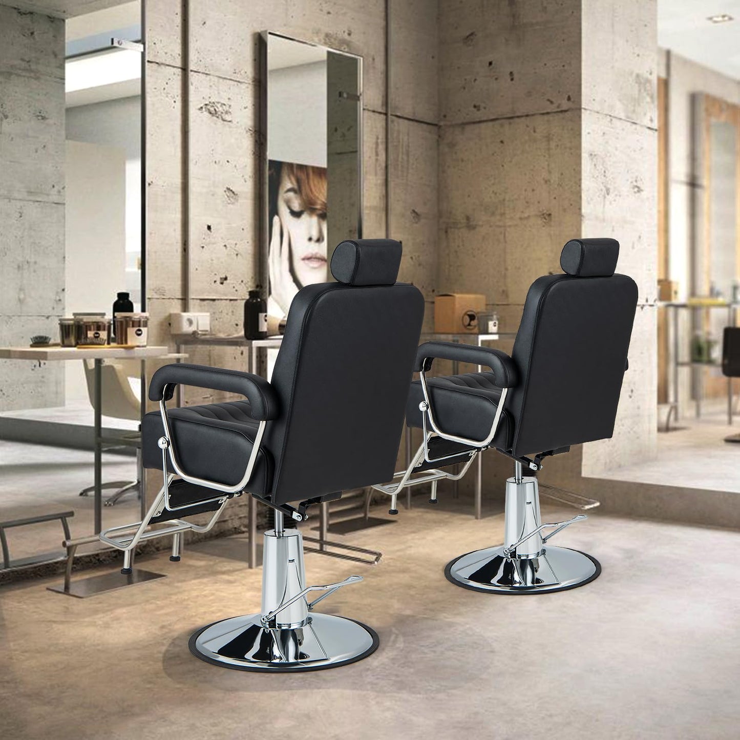 Salon Chair Hydraulic Barber Chair with Adjustable Headrest