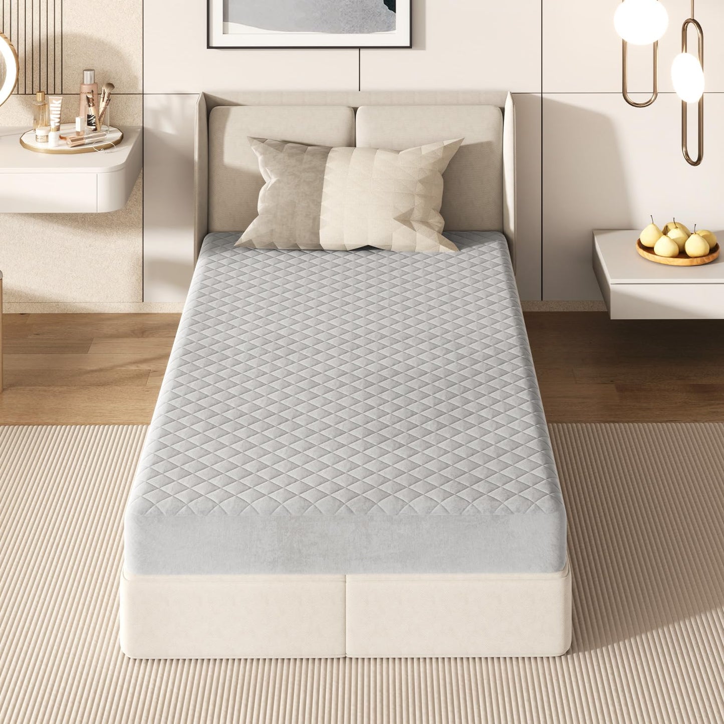 Twin/Queen/King Size Luxury Super Soft Velvet Mattress Protector