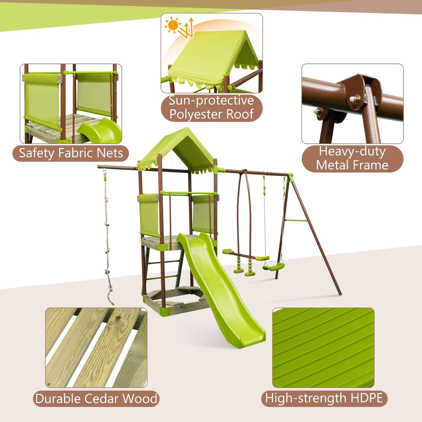 7 in 1 Heavy Duty Metal Swing Stand with Slide