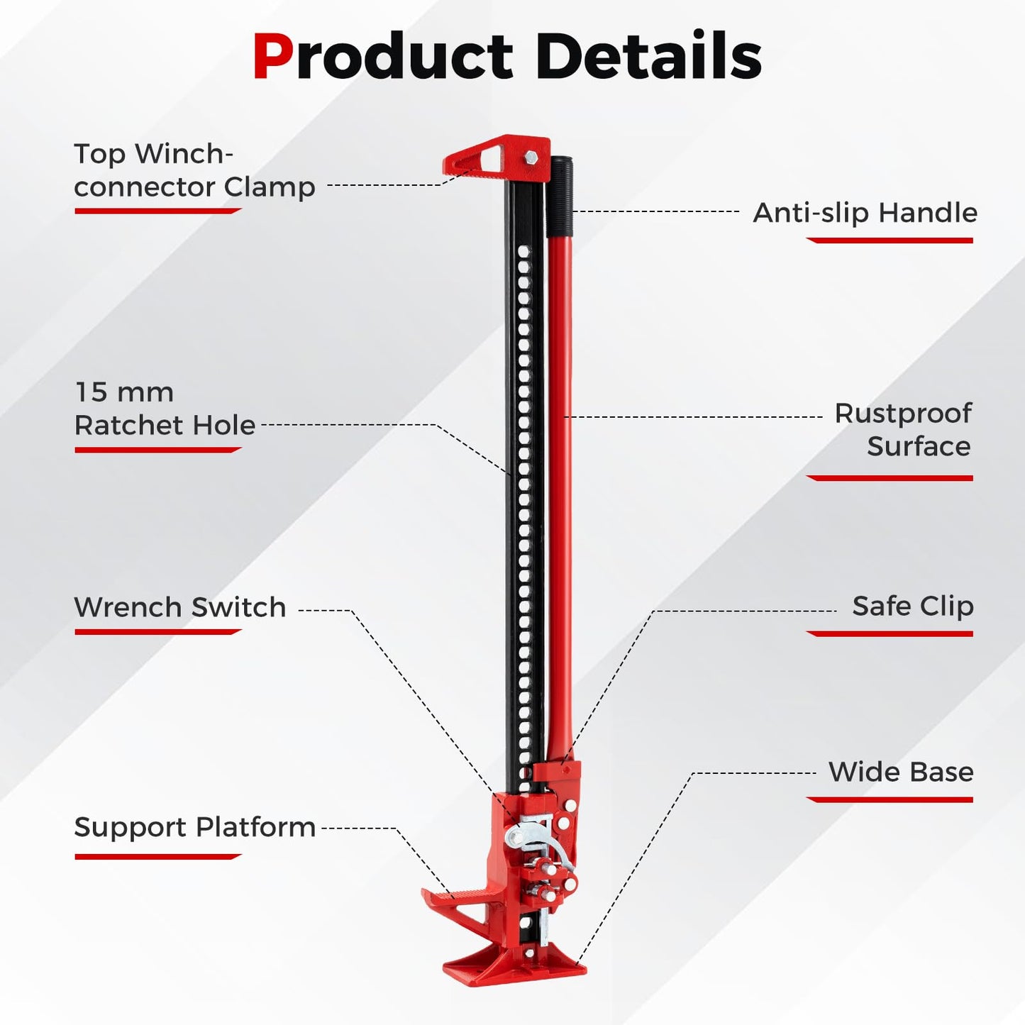 112 cm 3000 kg Capacity Farm Jack for Car Truck