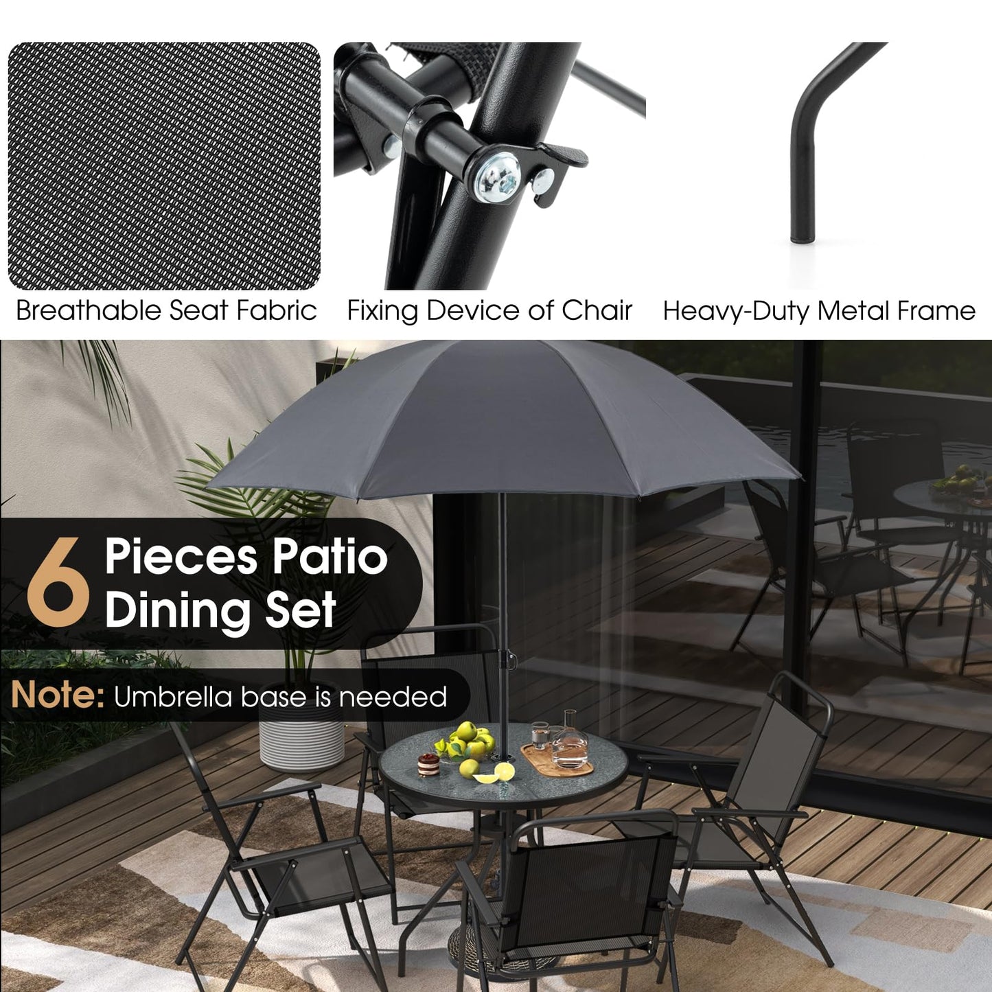 GiantexUK 6 Piece Patio Dining Set