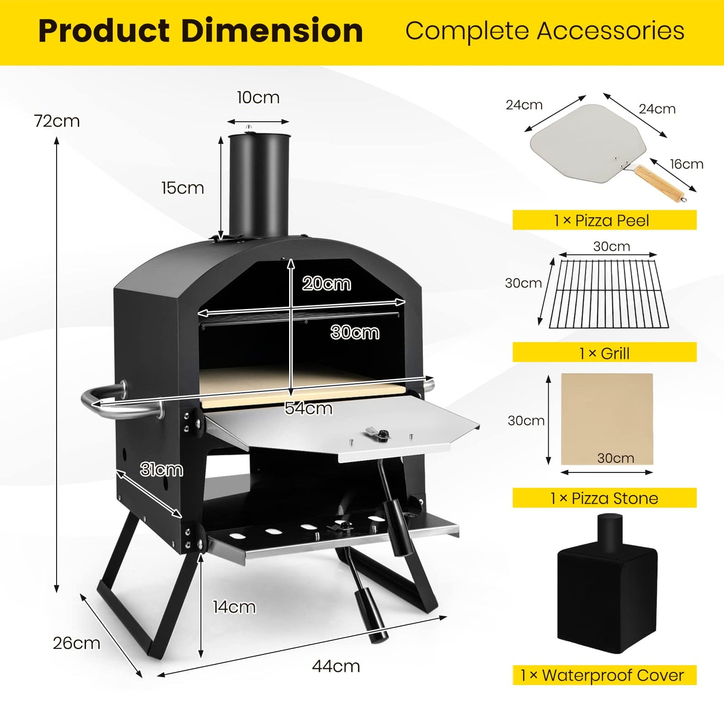Garden Patio BBQ Grill Pizza Oven for Party Camping