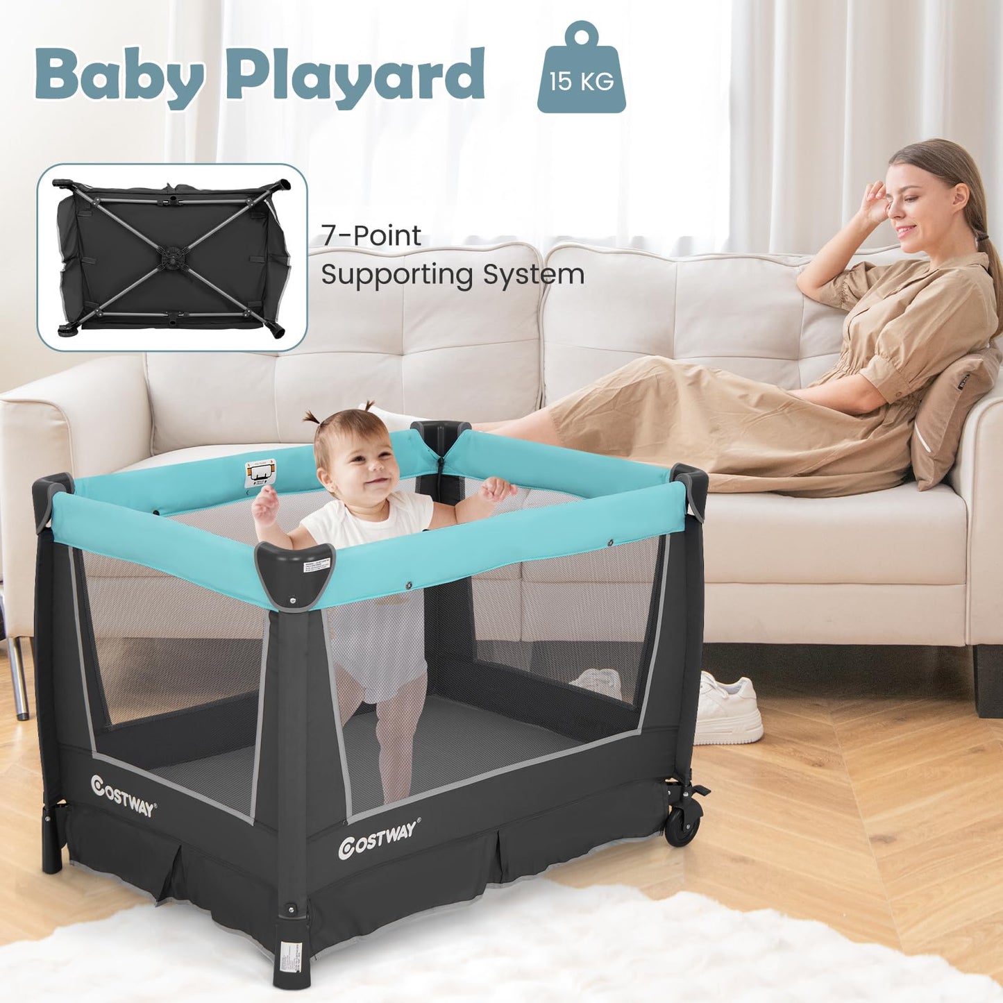 Portable Baby Bed Playard with Bassinet