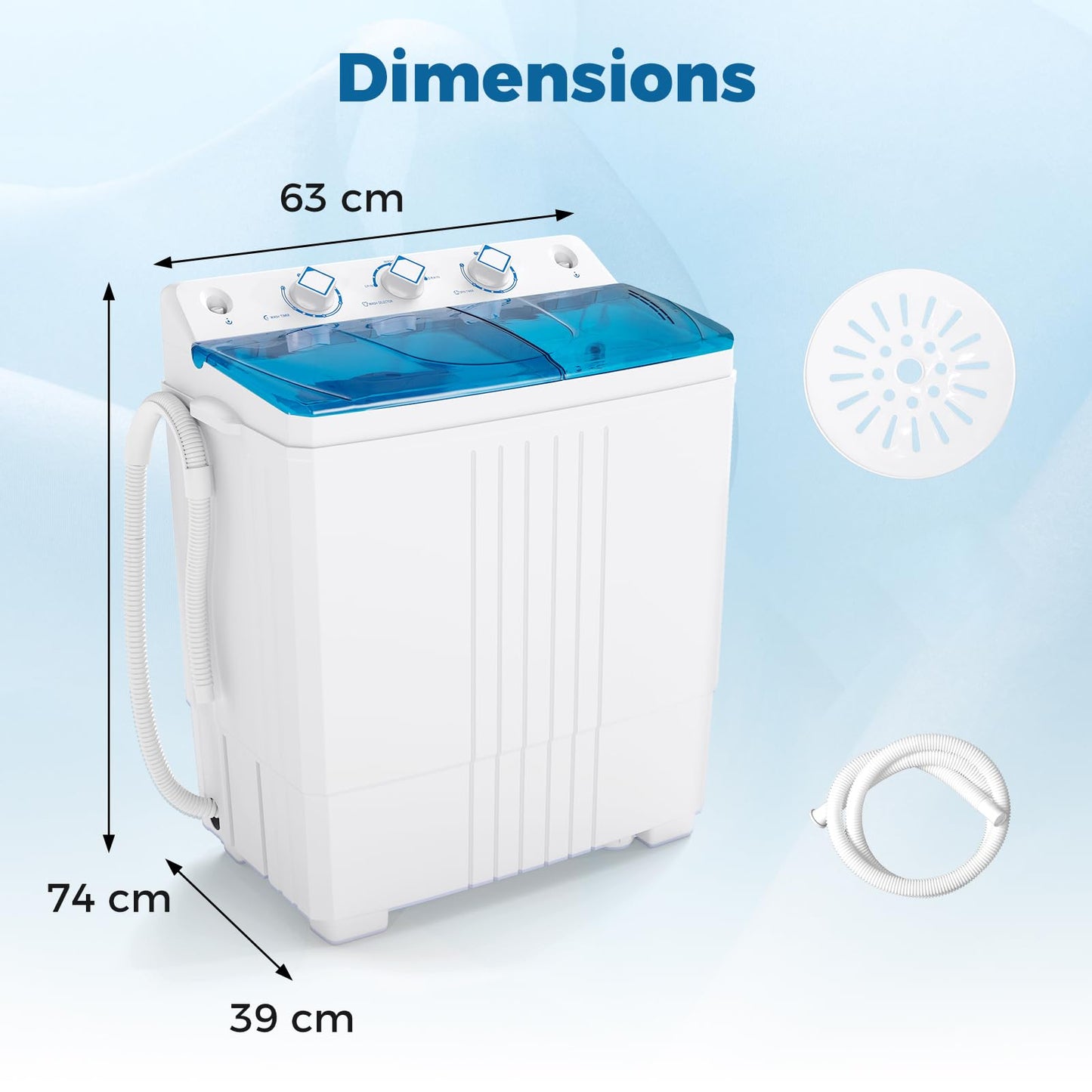 Portable Washing Machine with Drain Pump for Apartment Dorm