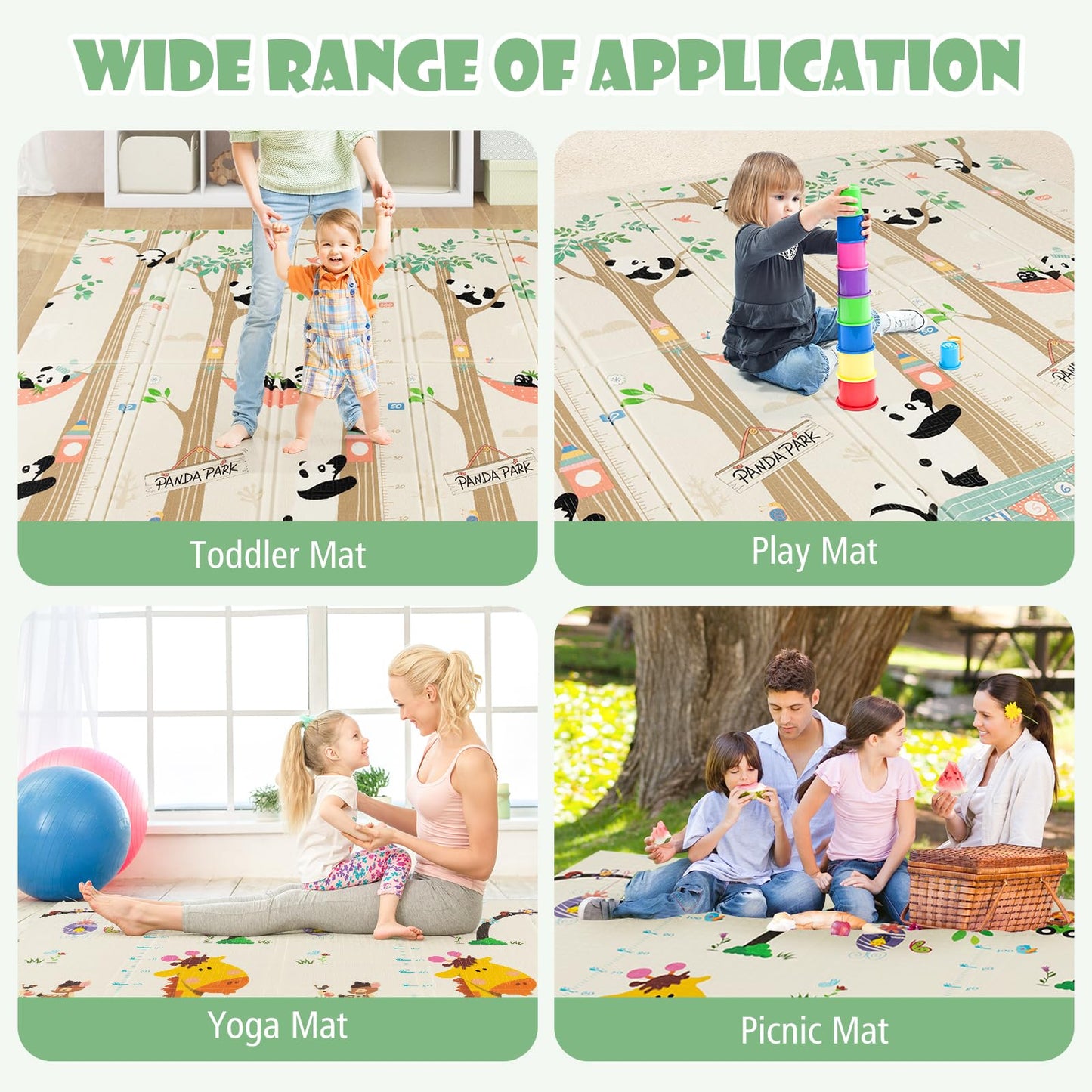 Double-Sided Extra Large Foam Playmat with Carrying Bag