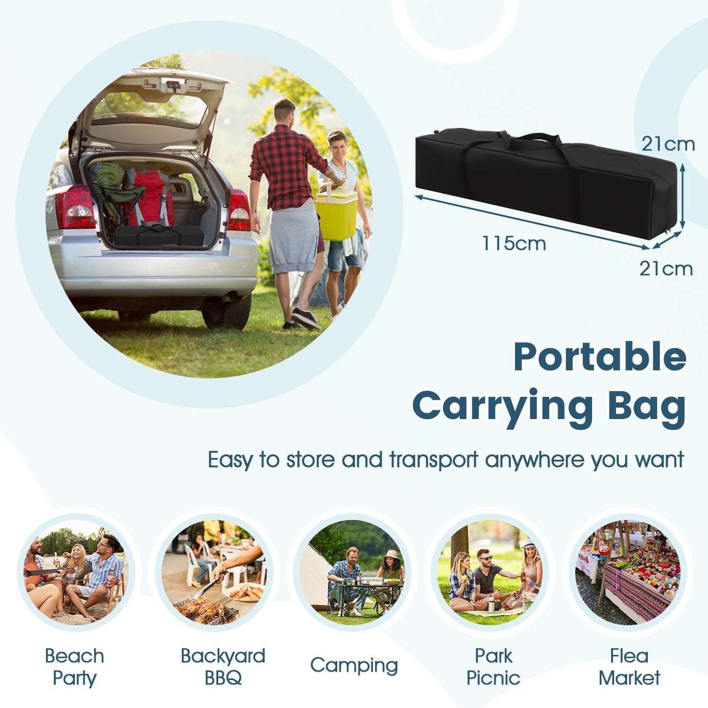 Pop up Canopy Tent with 2 Sidewalls Easy Setup Outdoor Sun Shelter