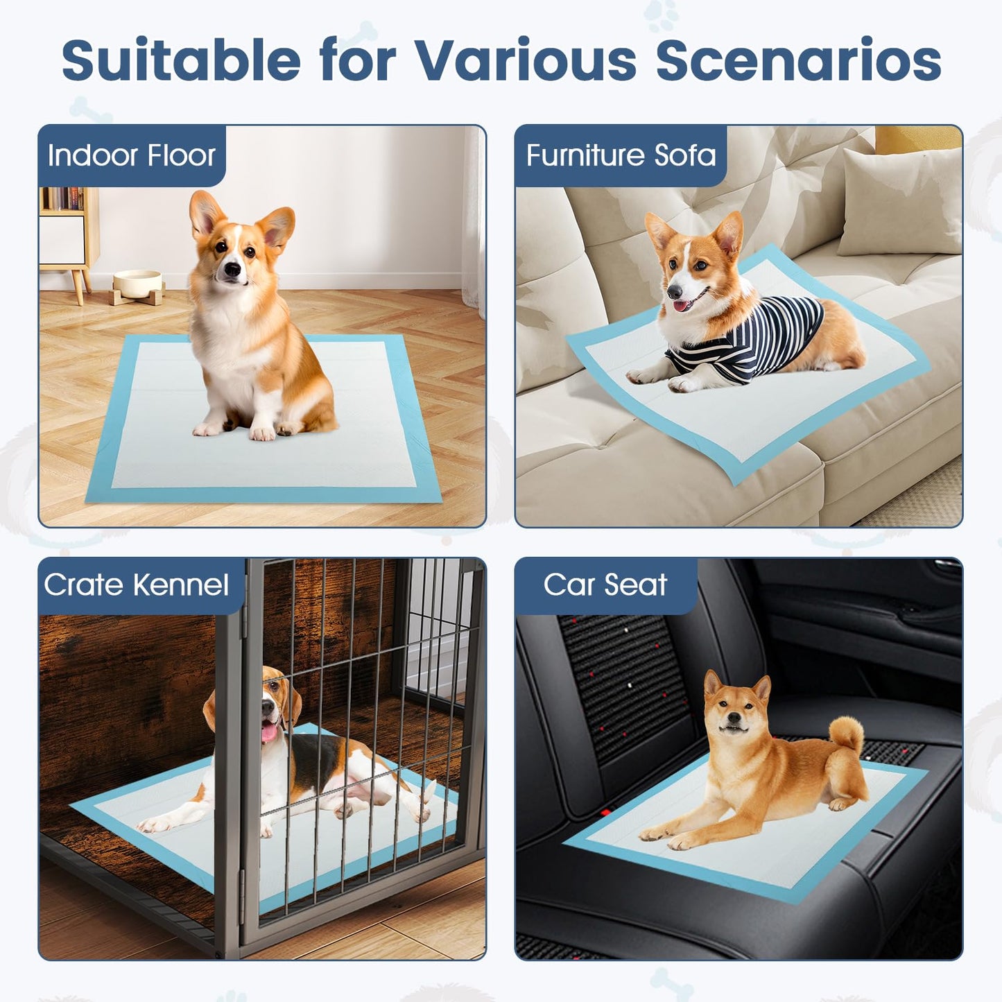 Dog and Puppy Pee Pads 76 x 76 cm(150 Counts) 6-Layer Leak-Proof Pet Pads