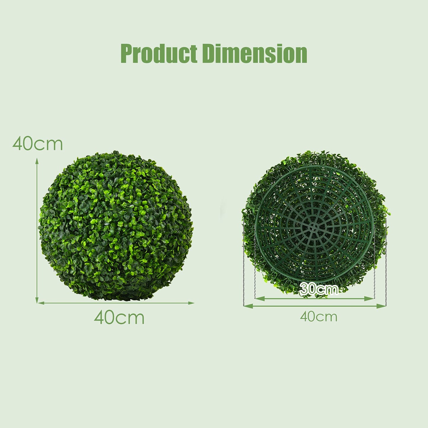 Set of 2 Artificial Topiary Balls with White Flowers