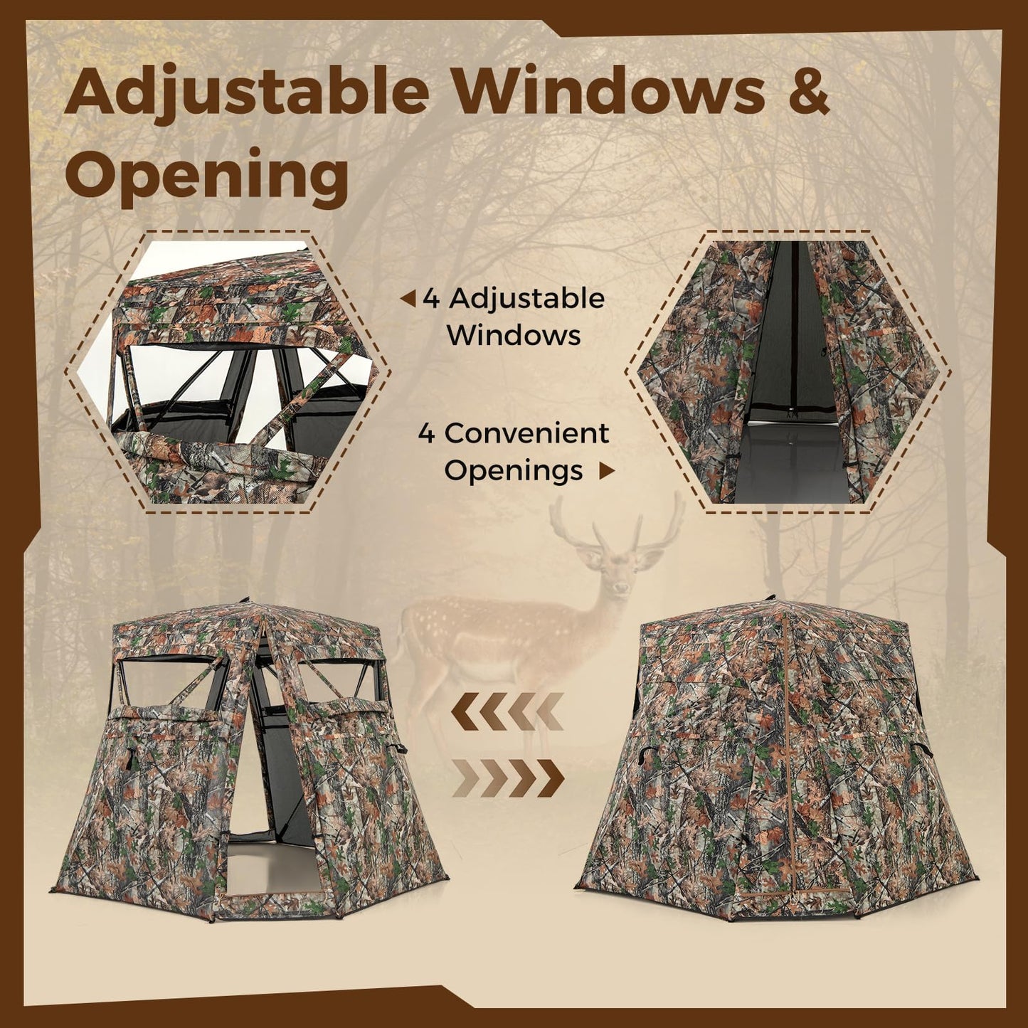 360° One Way See Through Camouflage Ground Tent with Carrying Bag