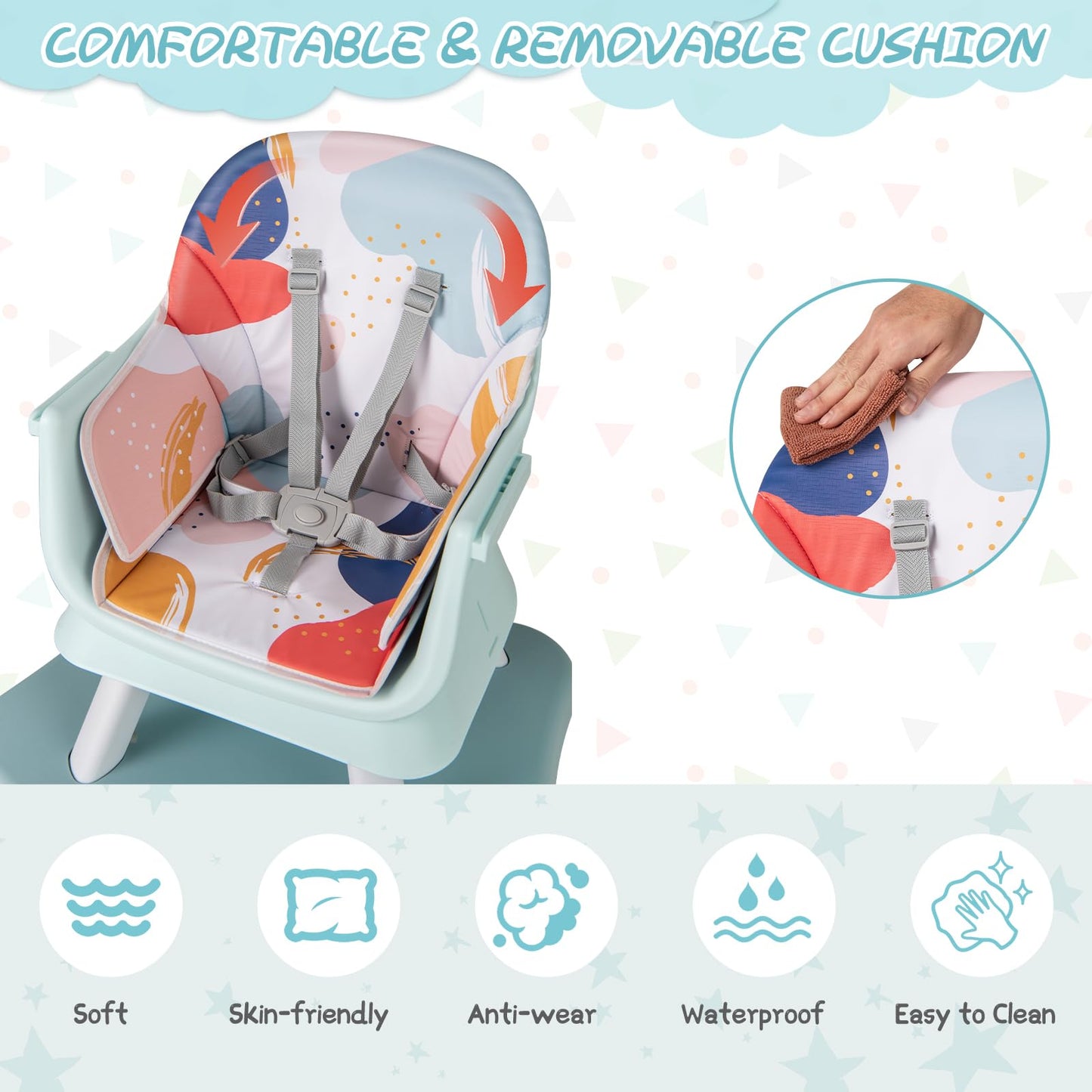 6 in 1 Convertible High Chairs for Babies and Toddlers