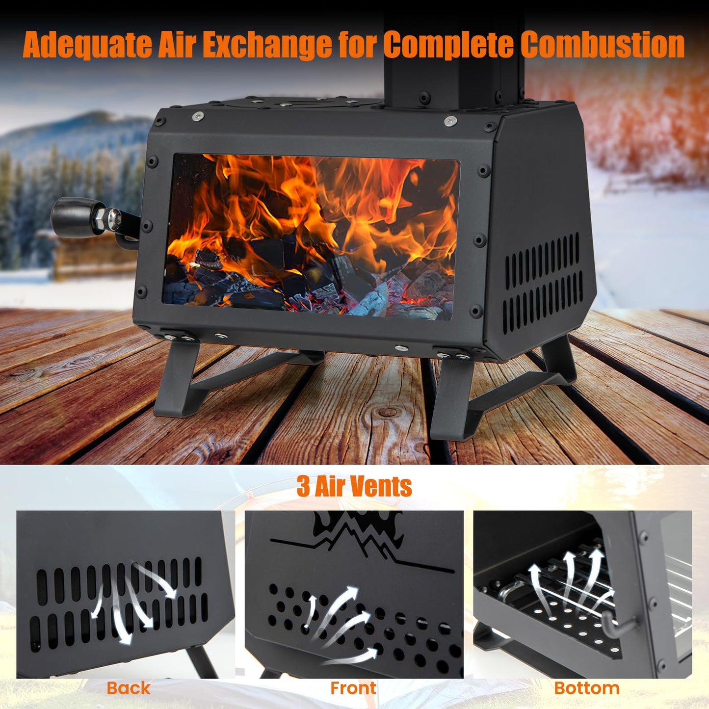Camping Burning Stove with 2 Cooking Positions
