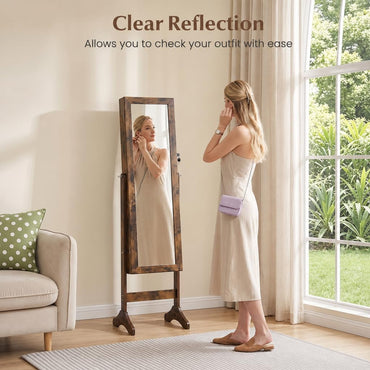 Freestanding Jewelry Armoire Cabinet with Full Length Mirror
