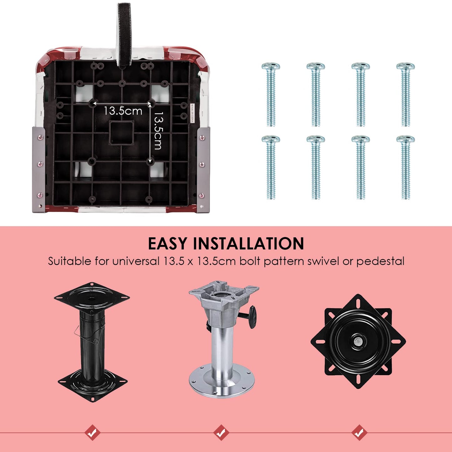 2 Pieces Folding Low-Back Boat Chair Set with Long Fixation Strap