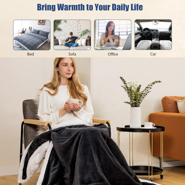 Electric Heated Blanket Throw with 10 Heat Settings