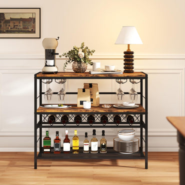 104 CM Wine Rack with 4 Glass Holders