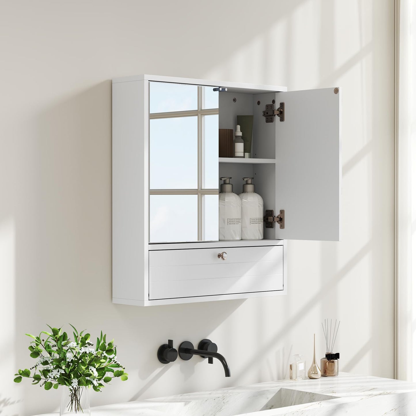 Wall Mounted Storage Cupboard with Shelf