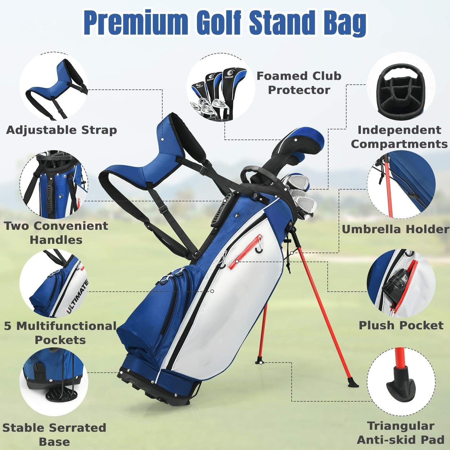 Men's Complete Golf Clubs Package Set 10 Pieces