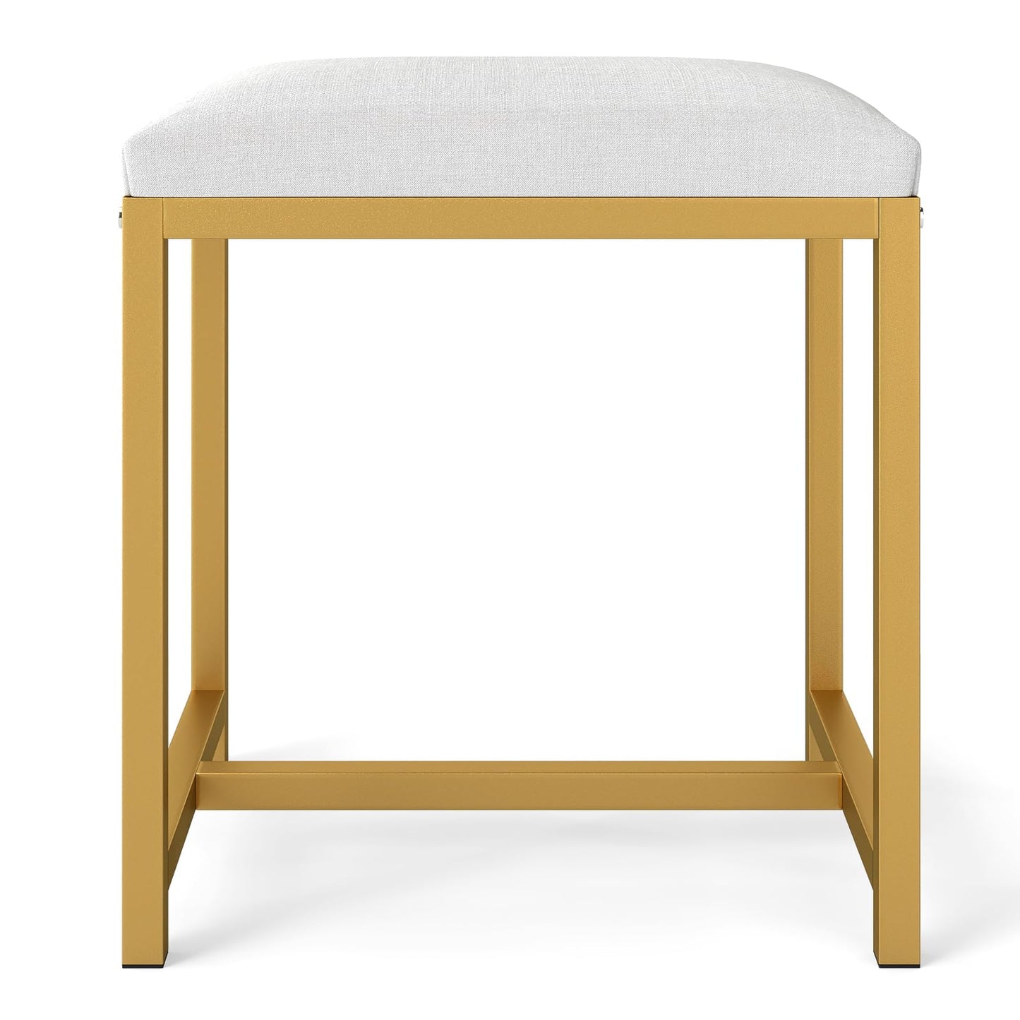 Small Makeup Chair with Soft Padded Cushion and Golden Metal Legs