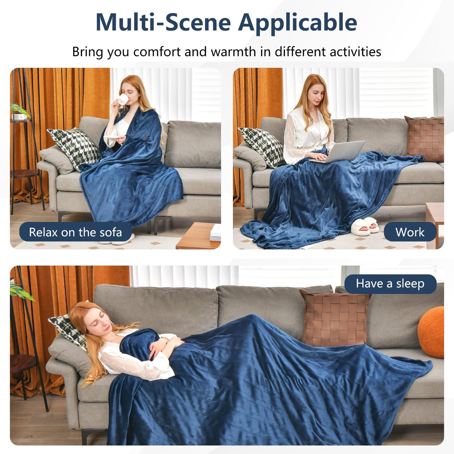 Electric Heated Blanket with 4 Heating Levels