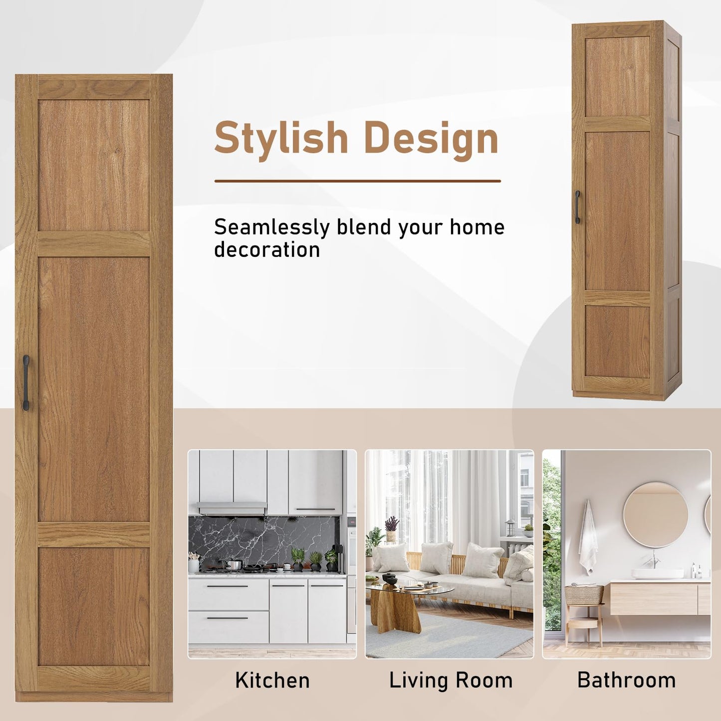 150 cm Tall 4-Tier Freestanding Storage Floor Cabinet