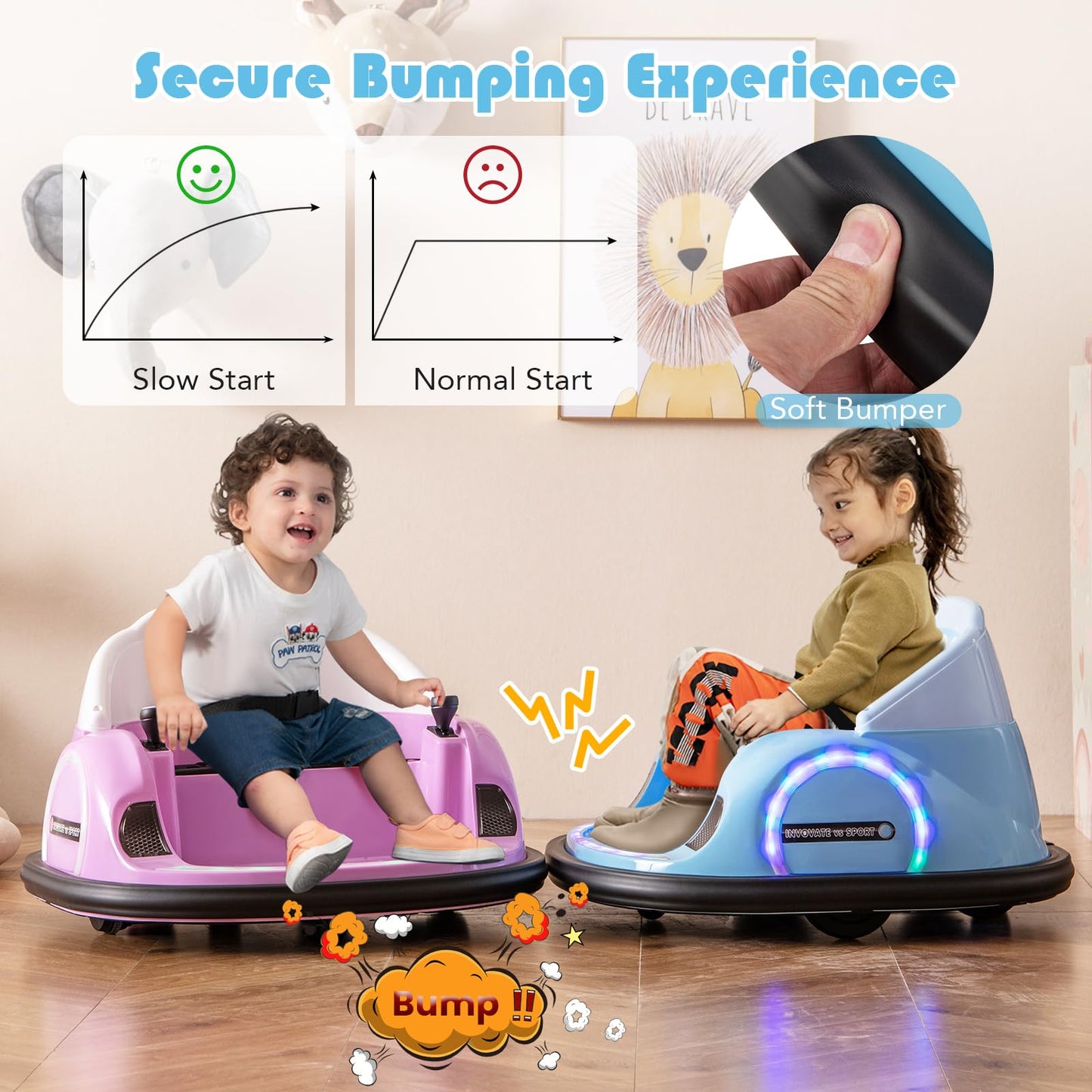 360 Degree Rotation Spin Waltzer Cars with Joysticks