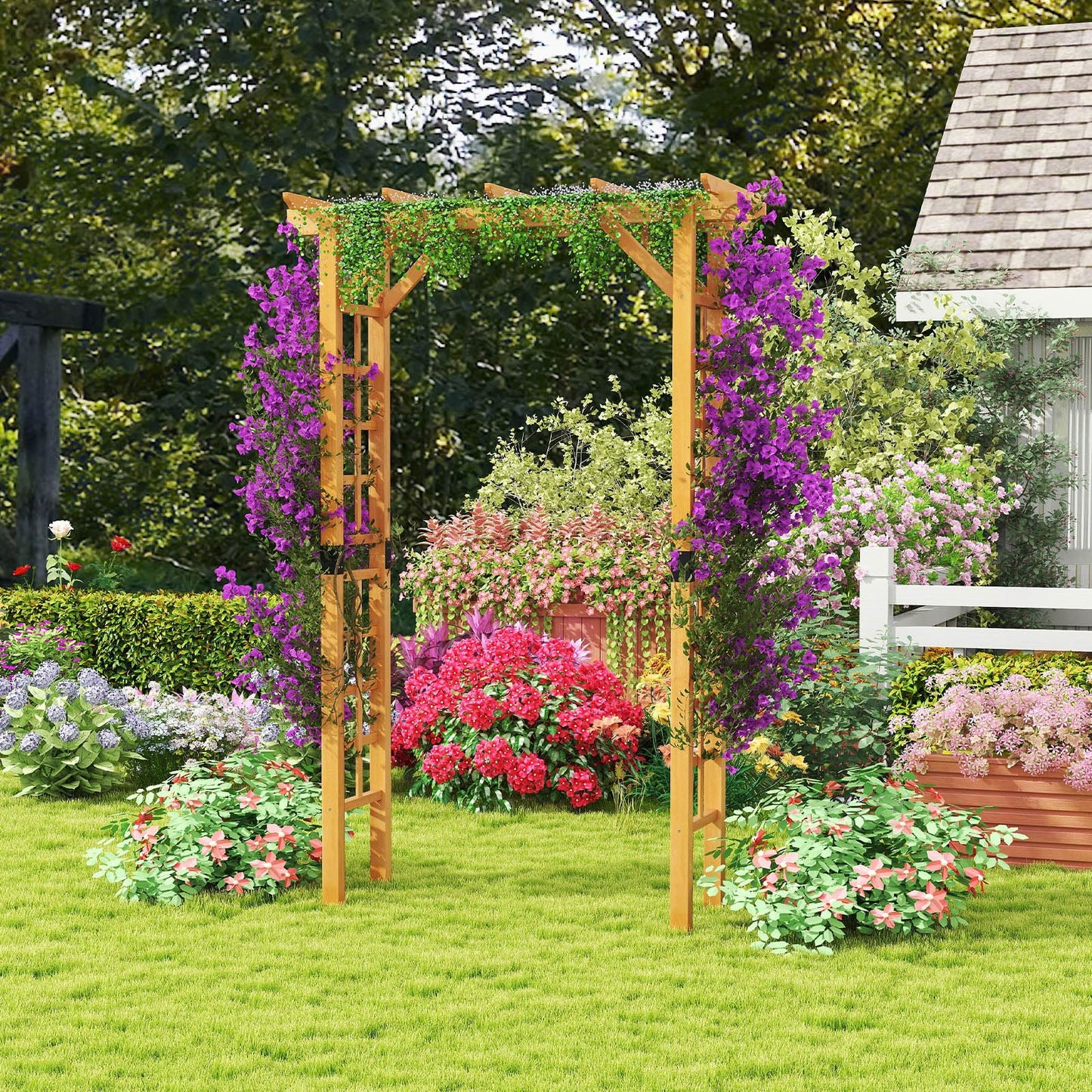 215cm Wooden Garden Arch for Climbing Plant Vines