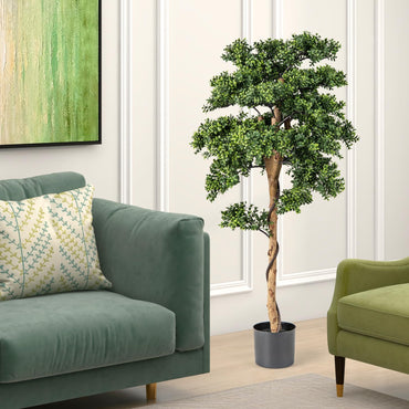 Artificial Boxwood Topiary Tree Potted Plants with PE Leaves