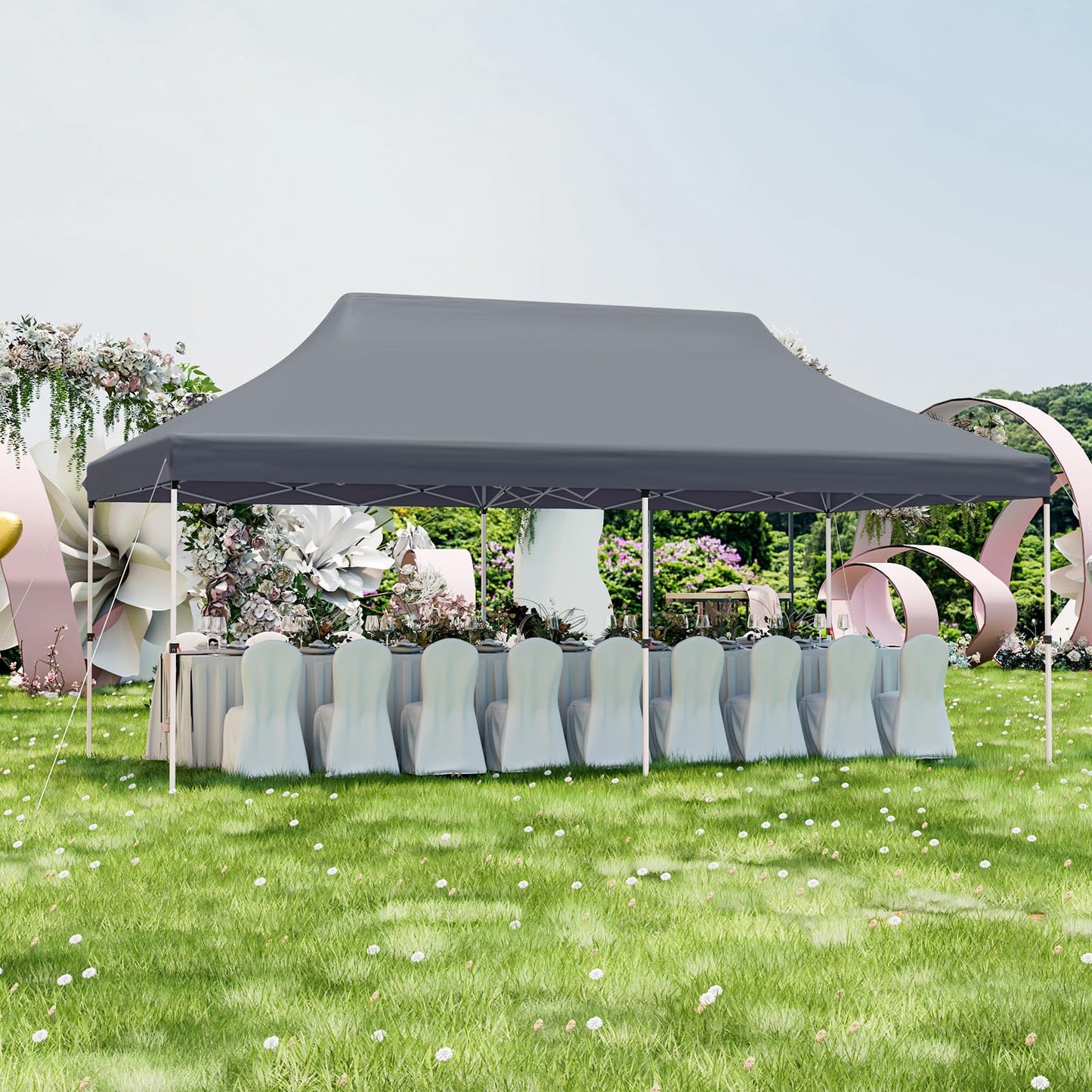 6x3M Height Adjustable Pop-up Gazebo with Carrying Bag