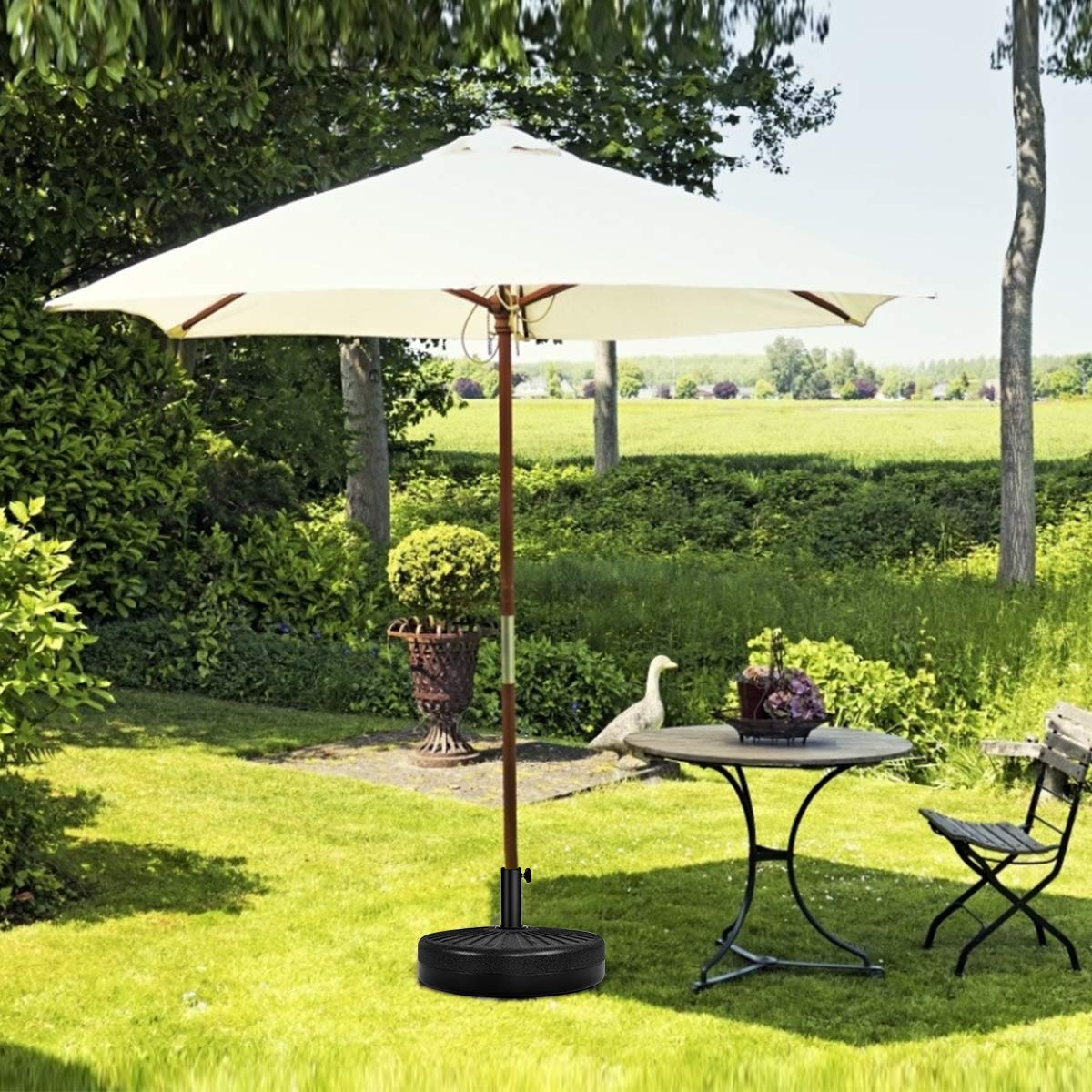 40KG Water and Sand Fillable Umbrella Stand with Built-in Handle