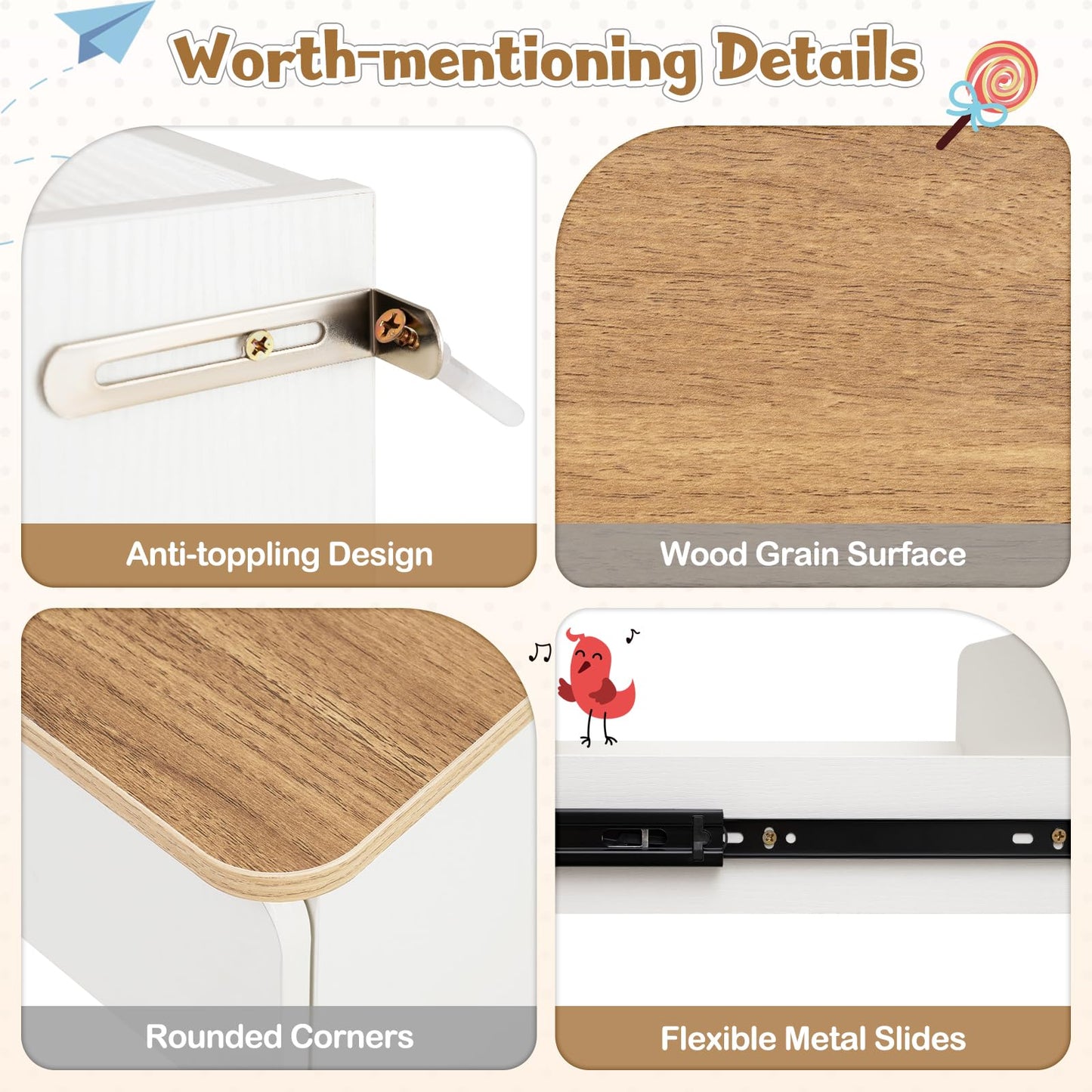 Kids Study Desk Student Writing Table with Cork Bulletin Board