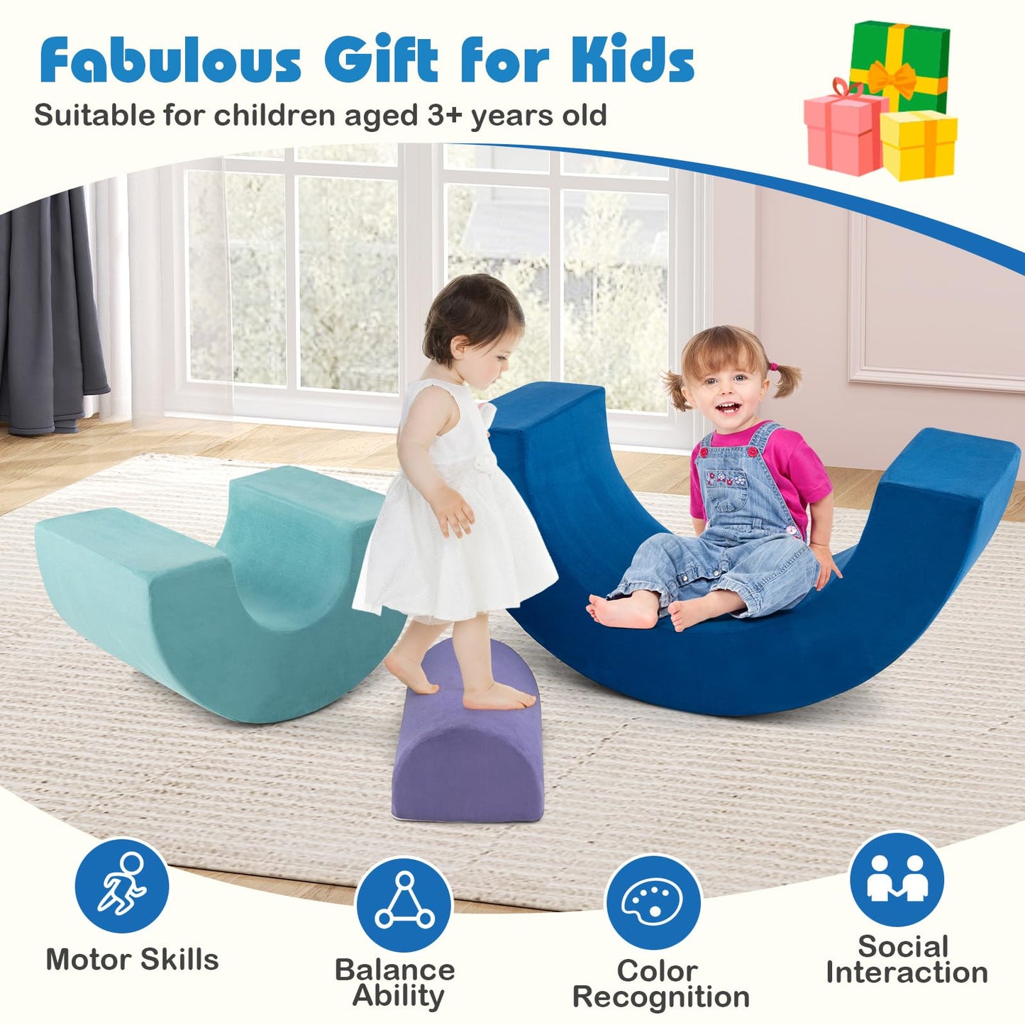 Rainbow Arc Climber Playset Foam Climbing Blocks Indoor Climb and Crawl Activity Play Set