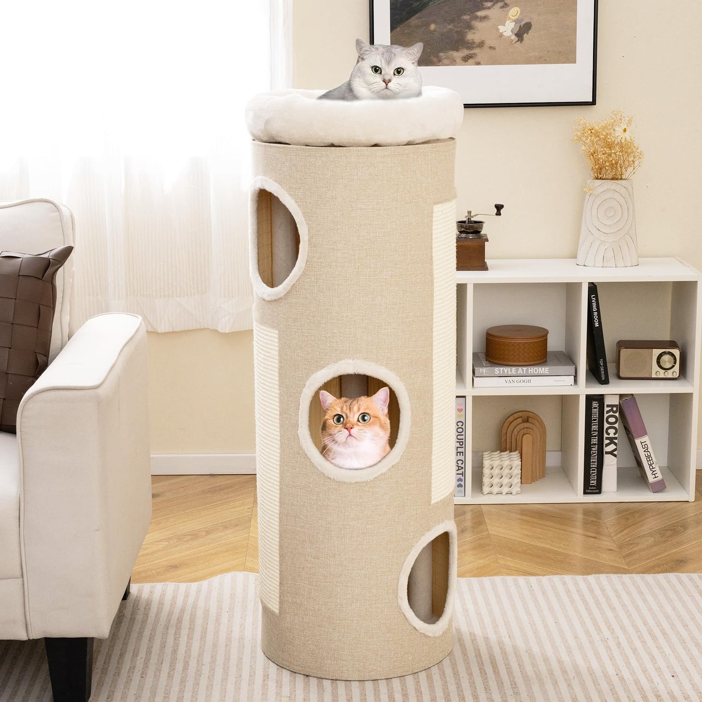 4-Level Cat House for Indoor Cats with Removable Perch