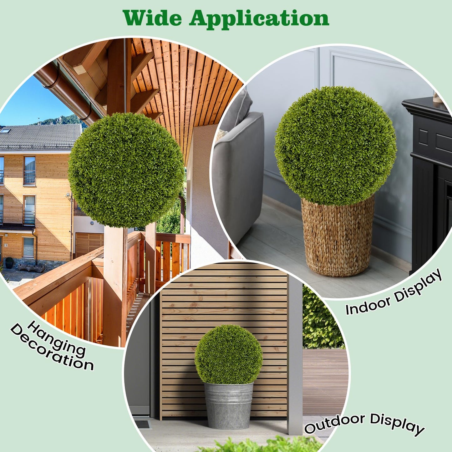 50CM Artificial Topiary Balls Set of 2 Round Fake Boxwood Topiary Leaf Plants