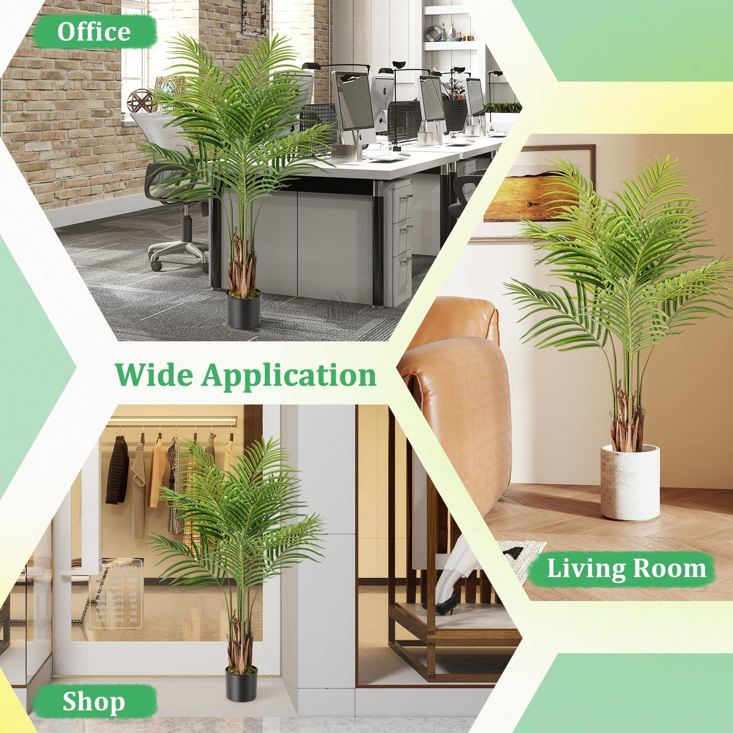 128CM Tall Artificial Palm Paradise Plant with 12 PEVA Leaves and Wide Stable Pot