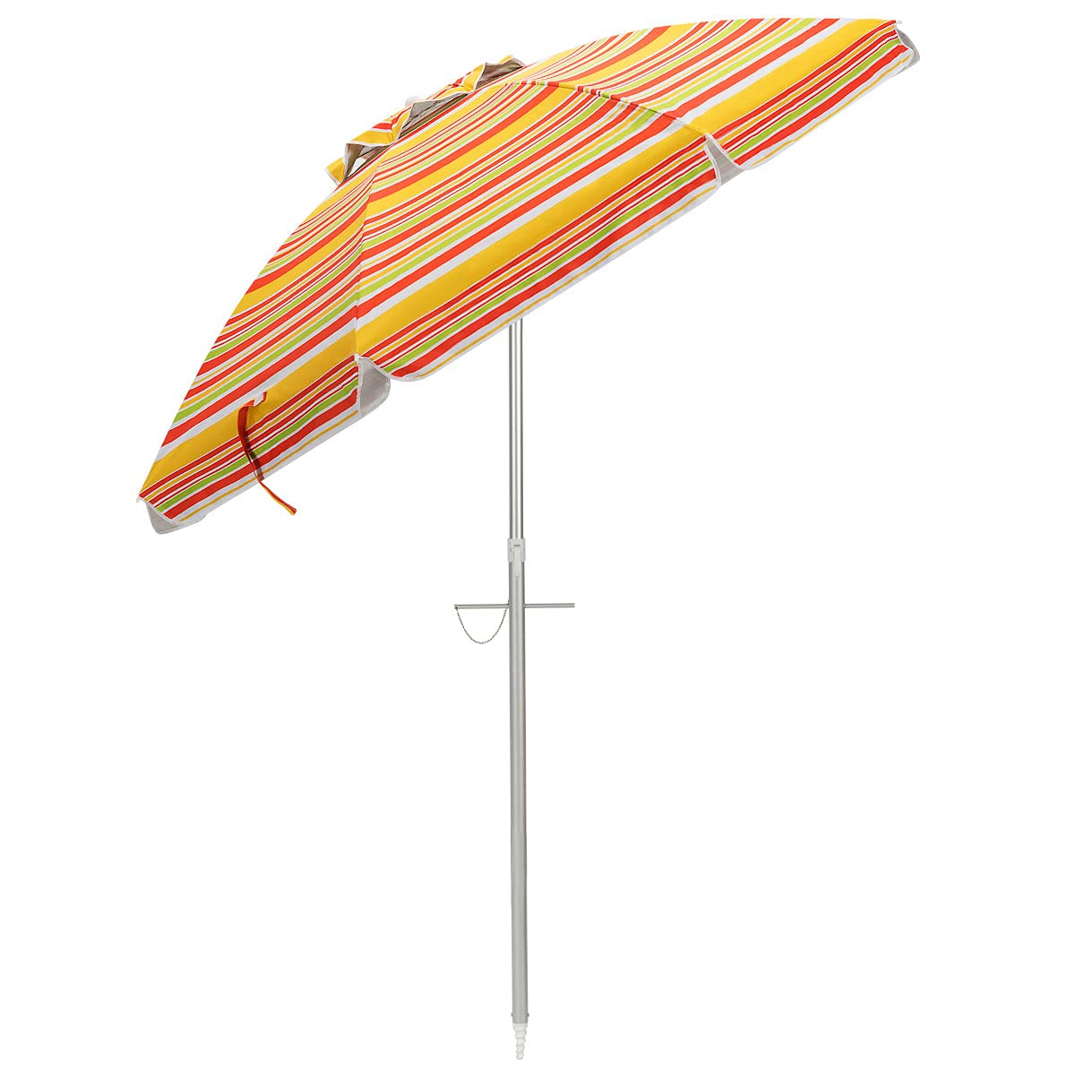 GiantexUK Portable Beach Umbrella, 2M Garden Parasol with UPF 50+ Sun Protection, Tilt Crank and Carry Bag