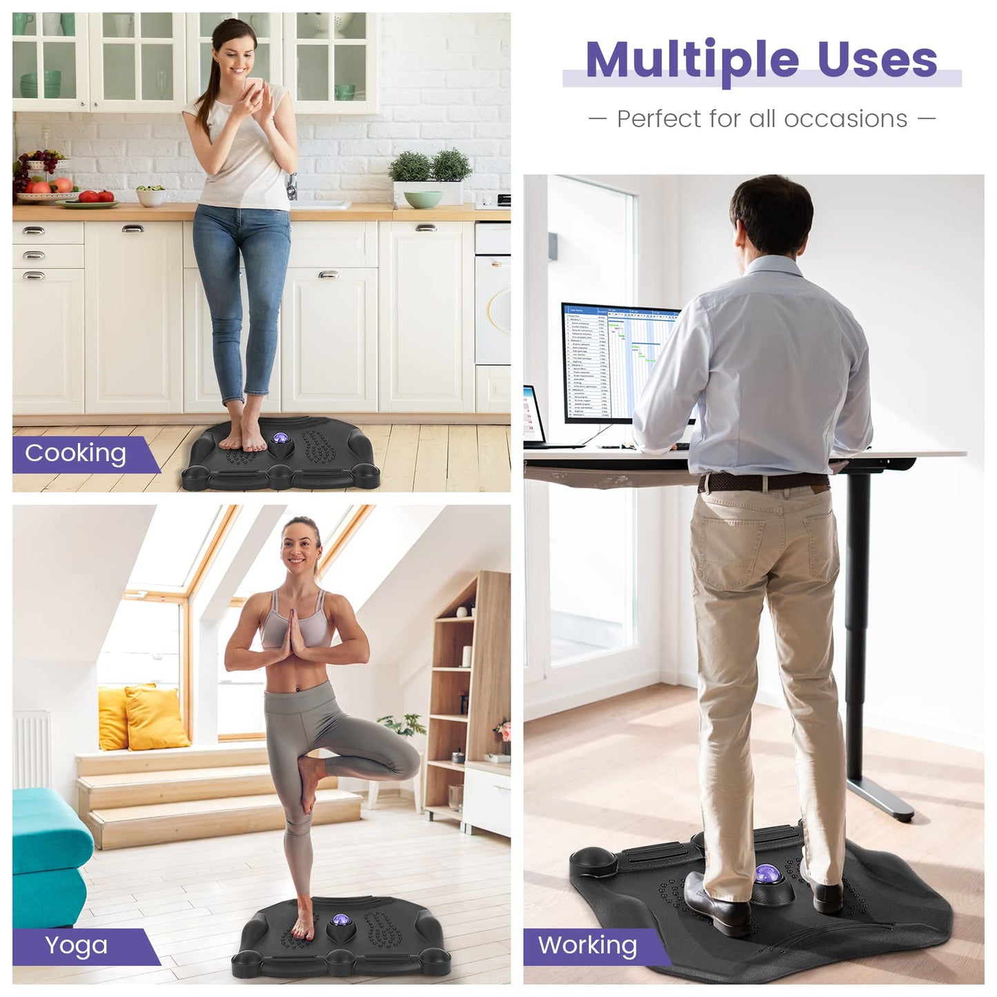 Ergonomic Anti Fatigue Mat with Rolling Massage Ball and Points