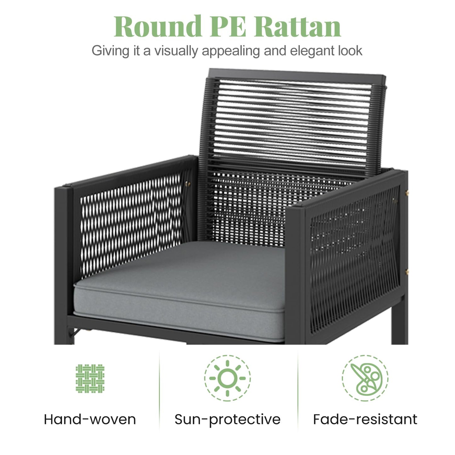 5 or 9 Pieces Patio Dining Set with PE Rattan Chairs and Tempered Glass Table