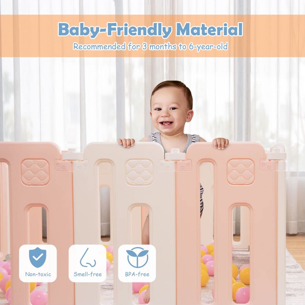 Plastic Infants Play Pen with Whiteboard and Rotatable Ball