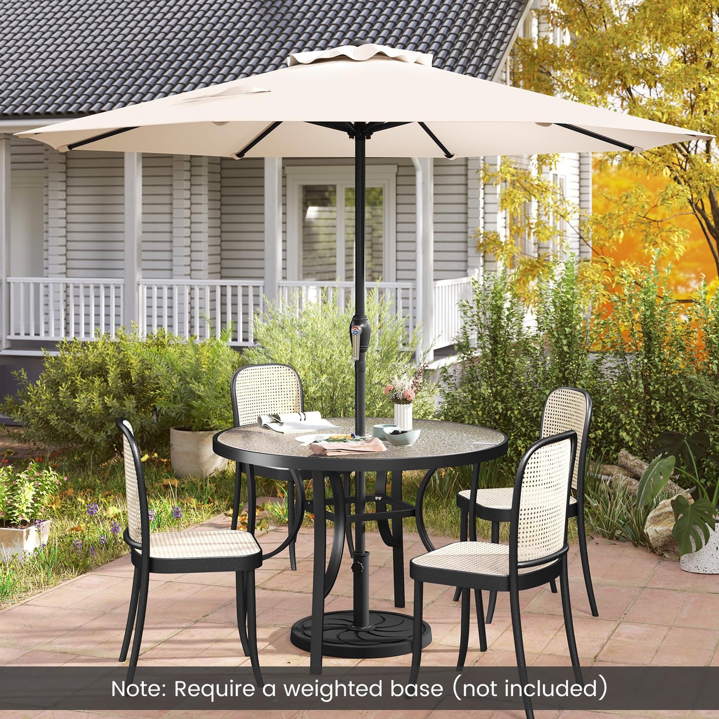2.5M Heavy Duty Patio Umbrella with Crank Handle