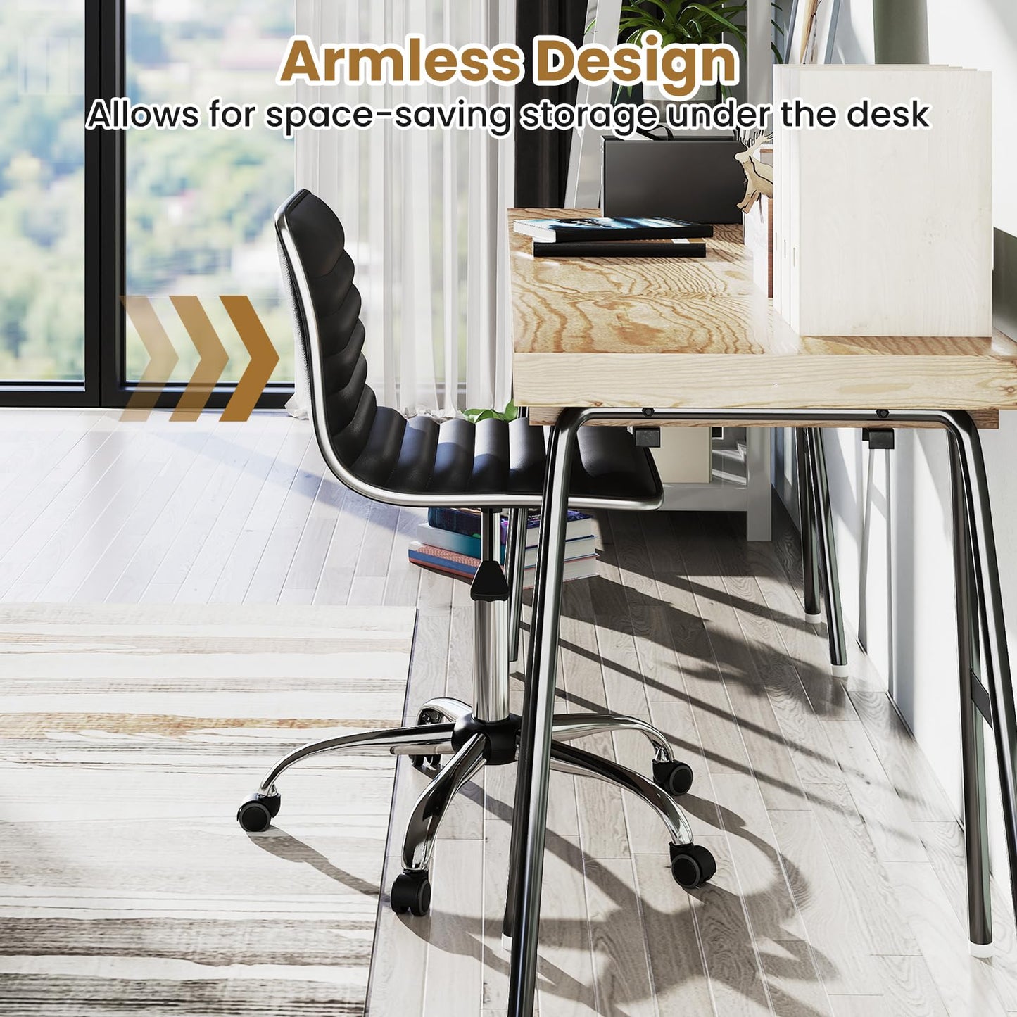 Adjustable Office Chair with Swivel Seat and Universal Wheels
