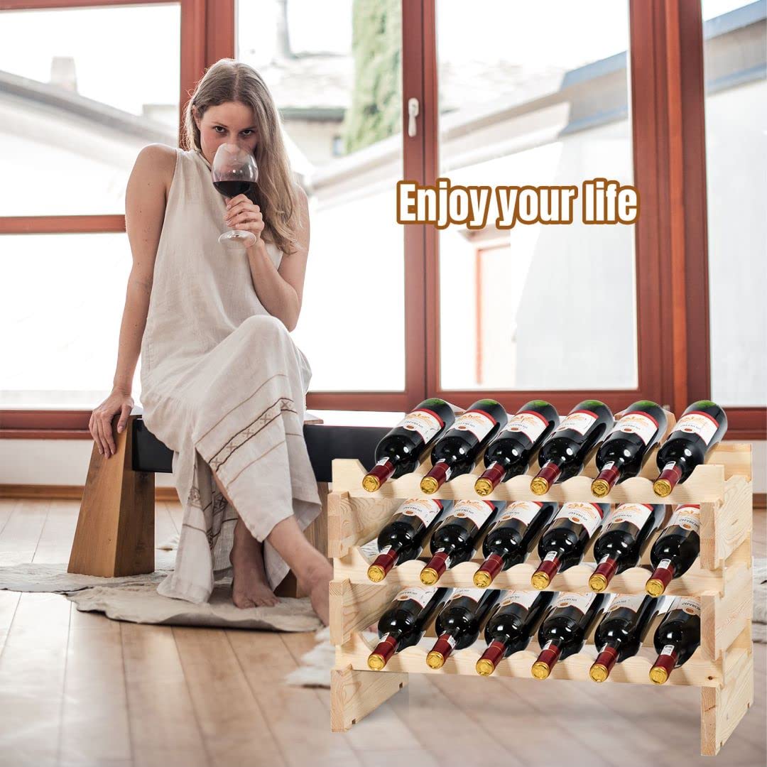 6 Tier Wine Rack with stackable Design for 36 Bottle