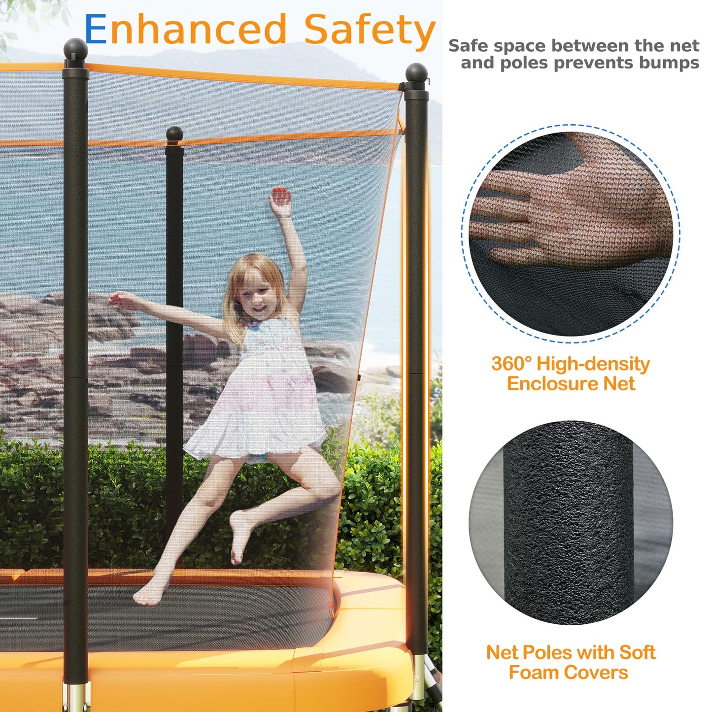 Rectangle Outdoor Trampoline 317 x 255 cm Backyard Trampoline
