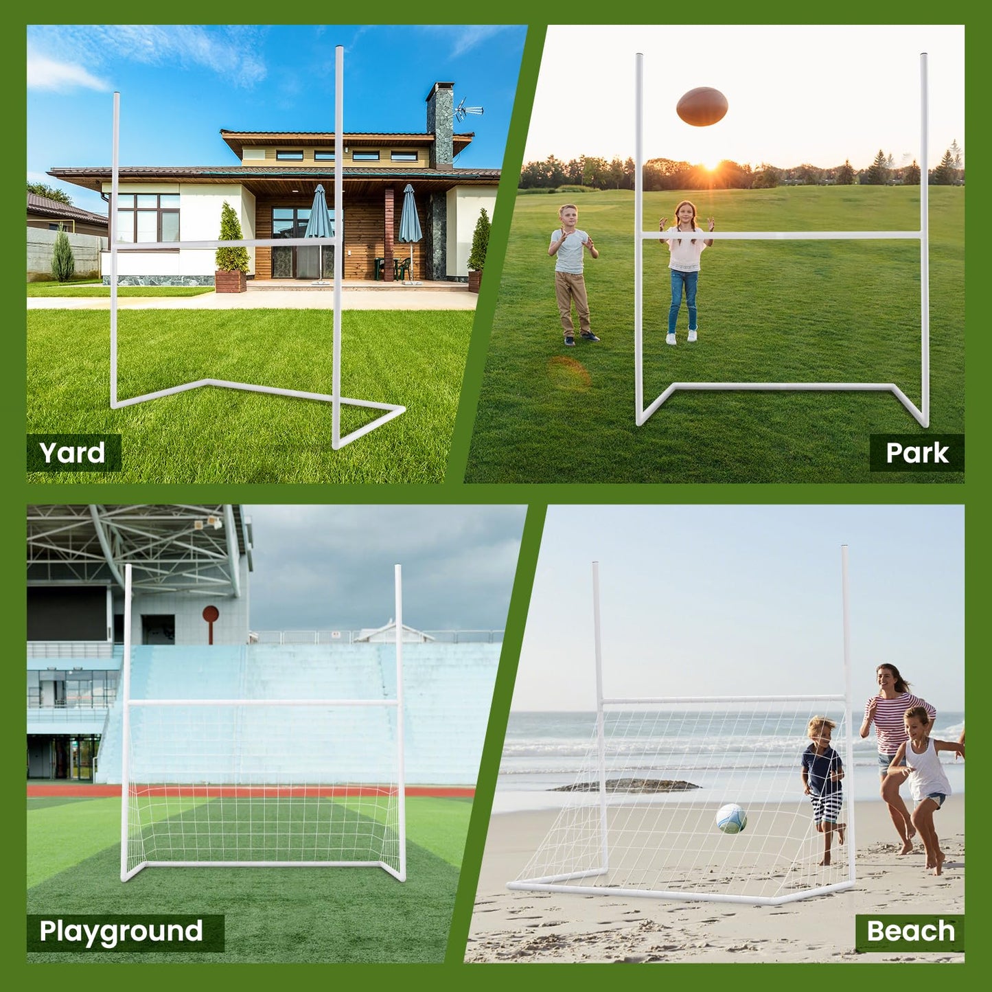 2 in 1 Football Training Equipment with 4 Ground Stakes and 18 Bungee Ropes