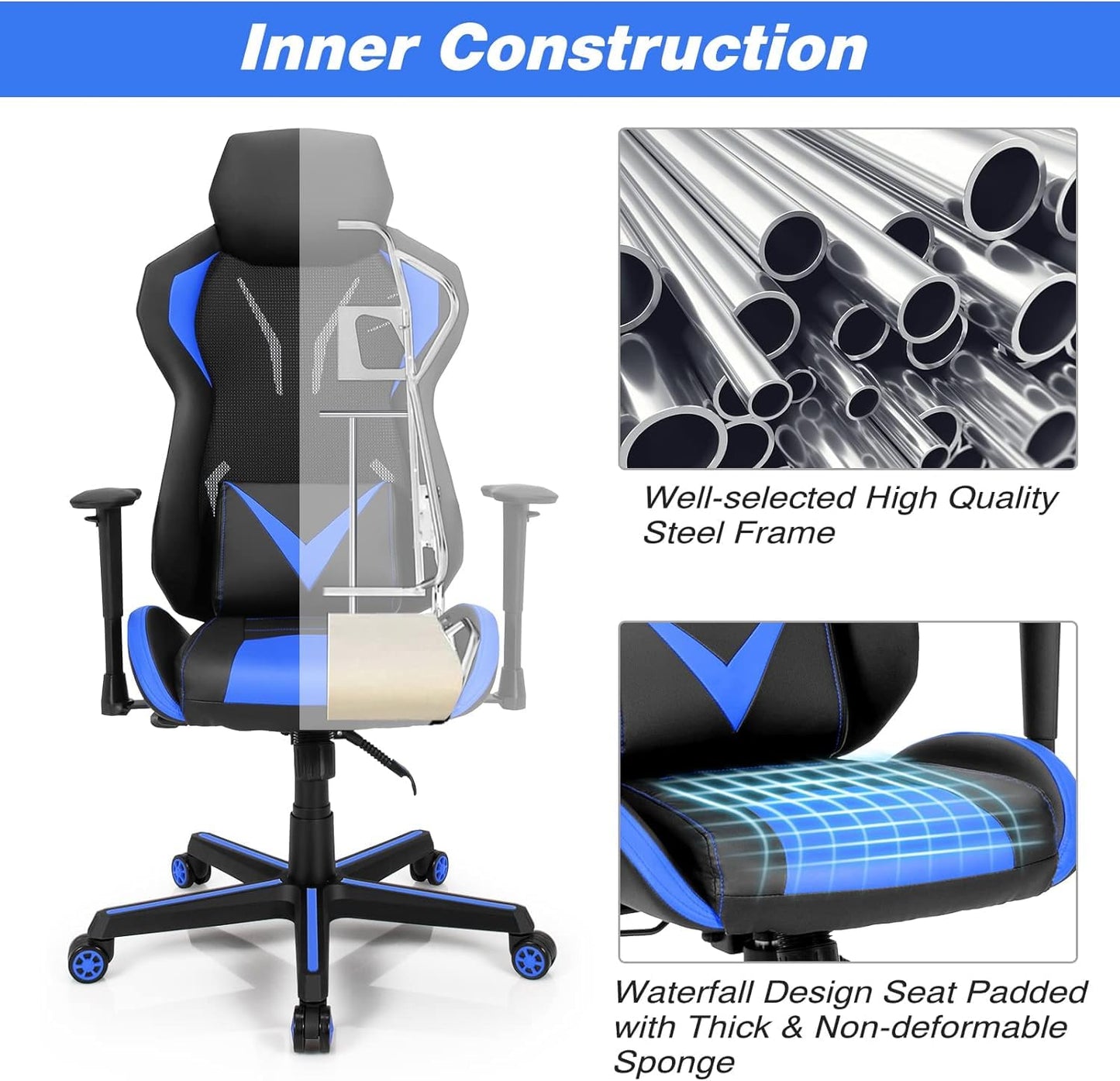 Ergonomic Gaming Chair with Tilting Function