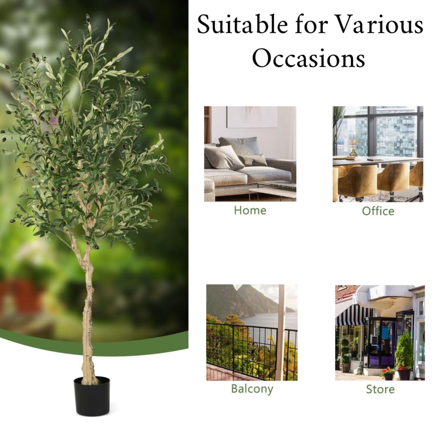 2 Pack Topiary Silk Faux Eucalyptus Tree with 1296 Leaves