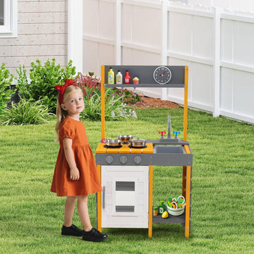Mud Kitchen for Kids with Stoves Removable Sink and Faucet
