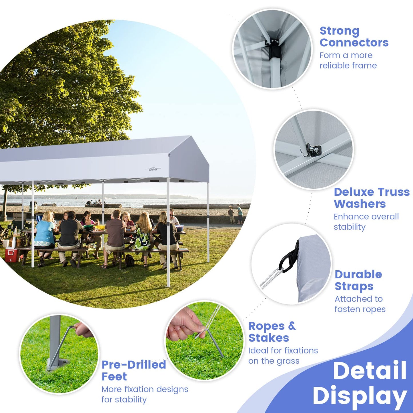 3m x 6m Pop Up Gazebo UV Screen House Party Tent with Removable Sidewalls